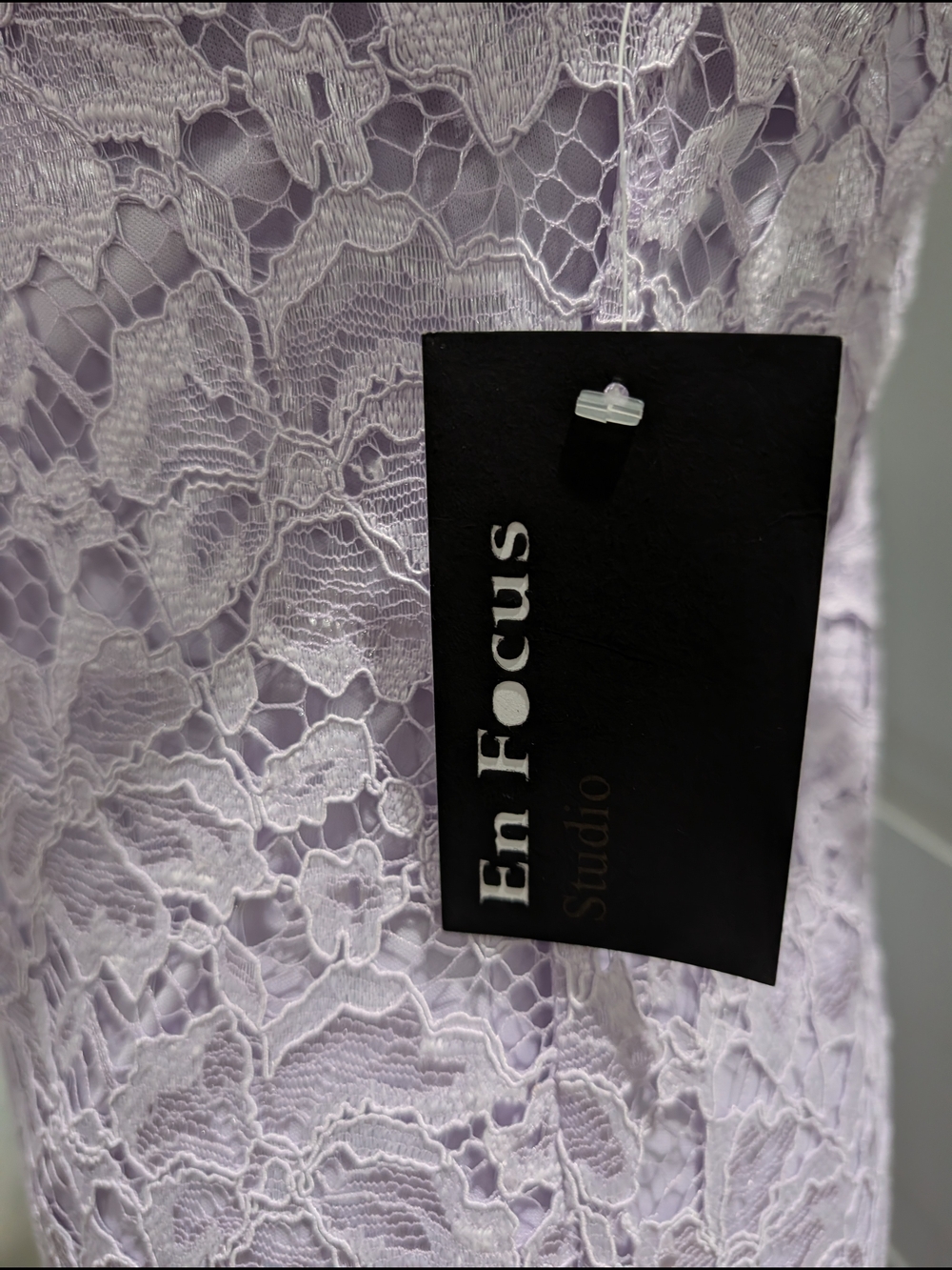 Enfocus Studio Lace Sheath Dress Size 4 NWT Lavender Mock‎ Neck Cocktail - Picture 3 of 5